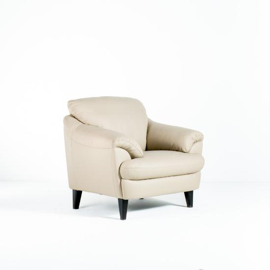 Pisa Arm Chair – Seashell Leather (angled)