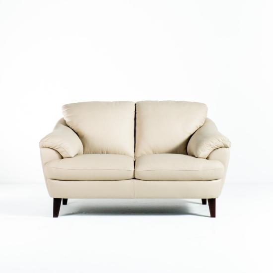 Pisa Stationary Loveseat – Seashell Leather (front)