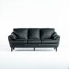 Pisa Stationary Sofa – Black Leather (front)