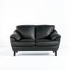 Pisa Stationary Loveseat – Black Leather (front)