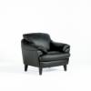 Pisa Arm Chair – Black Leather (angled)