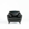 Pisa Arm Chair – Black Leather (front)