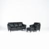 Pisa Sofa, Chair & Ottoman Package – Black Leather