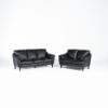 Pisa Sofa & Loveseat Package – Black Leather