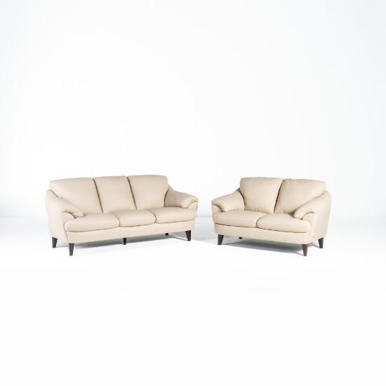 Pisa Sofa & Loveseat Package – Seashell Leather