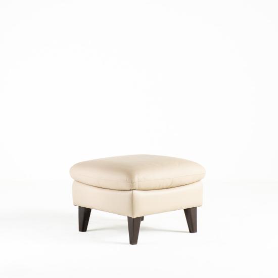 Pisa Ottoman – Seashell Leather (angled)