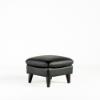Pisa Ottoman – Black Leather (angled)