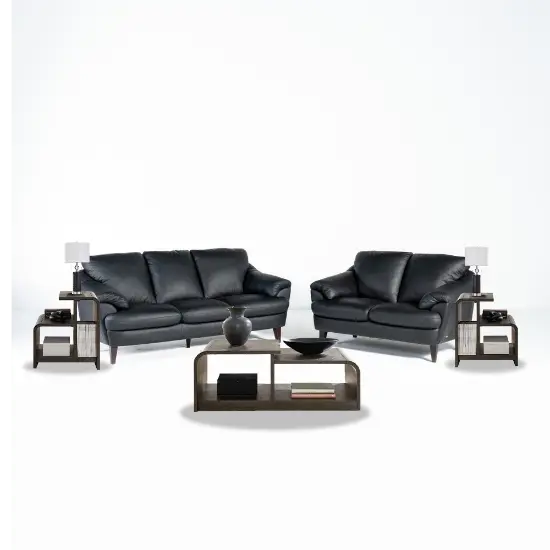 Pisa 7-Piece Living Room Package – Black Leather