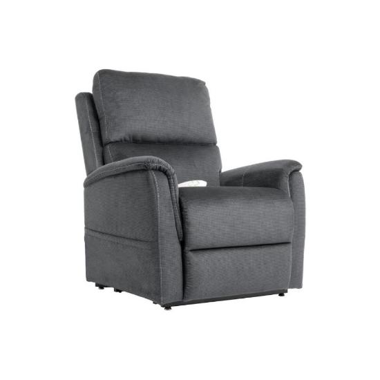 Recliner Lift Chair – Pewter Fabric (angled)