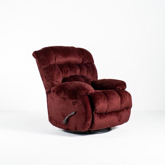 Daly Chaise Swivel Glider Recliner – Cran-Apple (angled)