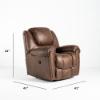 Del Mar Power Rocker Recliner – Mocha Fabric (dimensions)