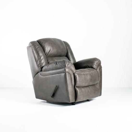 Frontier Rocker Recliner – Charcoal Fabric Cover (angled)