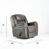 Frontier Rocker Recliner – Charcoal Fabric Cover (dimensions)