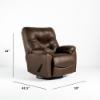 Trilogy Swivel Rocker Recliner – Mink Fabric (dimensions)