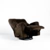 Connery Swivel Rocker Recline – Chocolate Fabric (angled reclined)