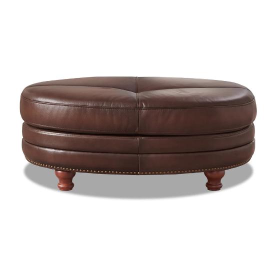 Belfast Matching Ottoman – Caramel Top Grain Leather