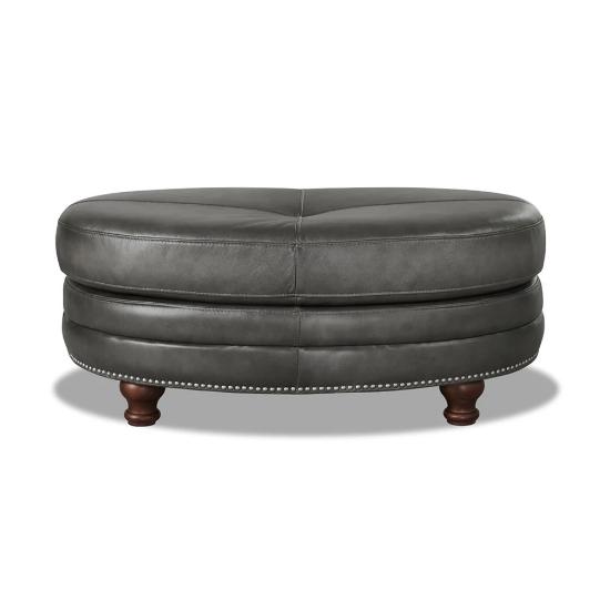Belfast Leather Ottoman – Ash Top Grain Leather
