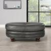 Belfast Leather Ottoman – Ash Top Grain Leather