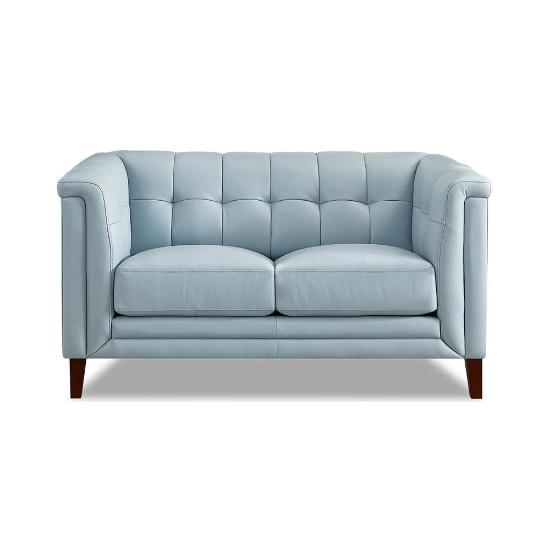 Arvo Leather Loveseat – Spa Blue Top Grain Leather
