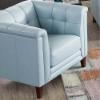 Arvo Leather Stationary Chair – Spa Blue Top Grain Leather