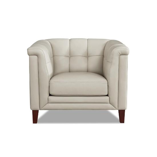 Arvo Leather Stationary Chair – Vanilla Top Grain Leather