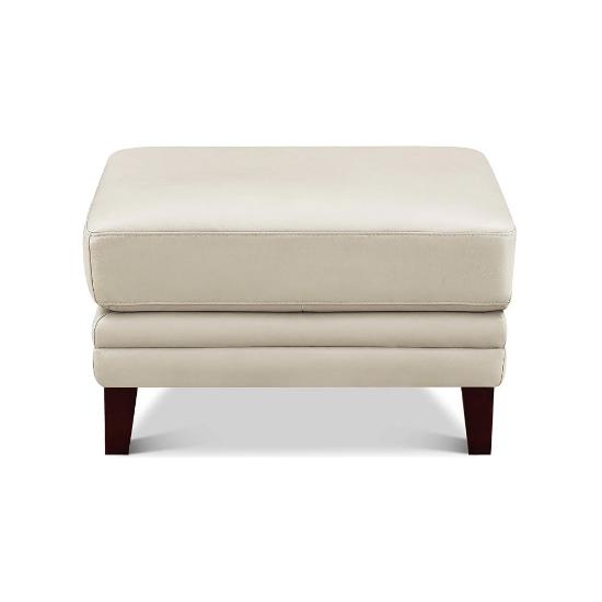 Arvo Leather Ottoman – Vanilla Top Grain Leather