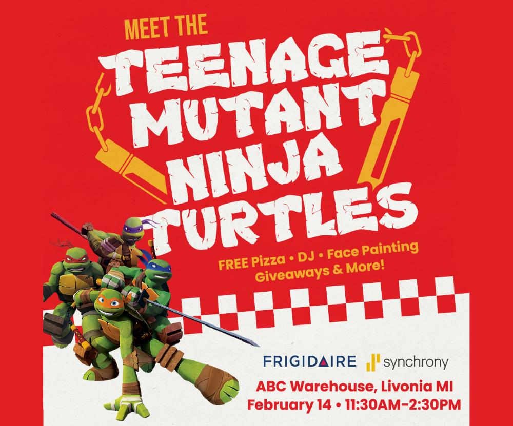 🐢 Meet the Teenage Mutant Ninja Turtles at ABC Warehouse Livonia!