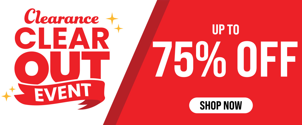ar Out Event sale banner featuring the text Save Up to 75% Off with a Shop Now button.
