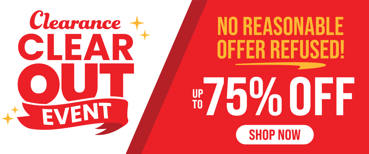 ar Out Event sale banner featuring the text Save Up to 75% Off with a Shop Now button.
