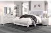 Santorini Queen 6-piece bedroom set in metallic white with queen bed, dresser, mirror and nightstand