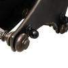 Hampton cocktail table caster wheel and wood base detail