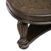 Hampton cocktail table detail showing wood top, bead molding and reeded leg