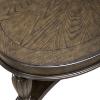 Hampton oval cocktail table fancy face wood veneer top detail