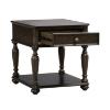 Hampton Rectangular Drawer End Table with storage drawer open