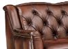 Hampton Leather Sofa hand-tufted backrest and nailhead trim detail
