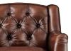 Hampton Leather Loveseat hand-tufted backrest and curved arm detail