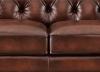 Hampton Leather Loveseat tufted backrest and seat cushion detail