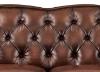 Hampton Leather Loveseat hand-tufted diamond-pattern backrest detail