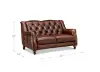 Hydeline Furniture Hampton Brown Leather Loveseat dimensions