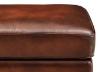 Hampton Brown Leather Ottoman – Top-Grain Leather Cushion Detail