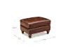 Hampton Brown Leather Ottoman – Dimensions View