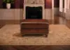 Hampton Brown Leather Ottoman – Lifestyle Room View
