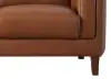 Maui Leather Sofa Seat Cushion Arm and Wood Leg Detail