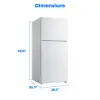 Midea MRT18D3BWW Refrigerator Dimensions