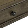 Liberty Furniture Maui End Table antique brass drawer knob and Sienna wood finish detail