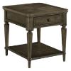 Liberty Furniture Maui End Table in Sienna angled view with turned legs and bottom shelf