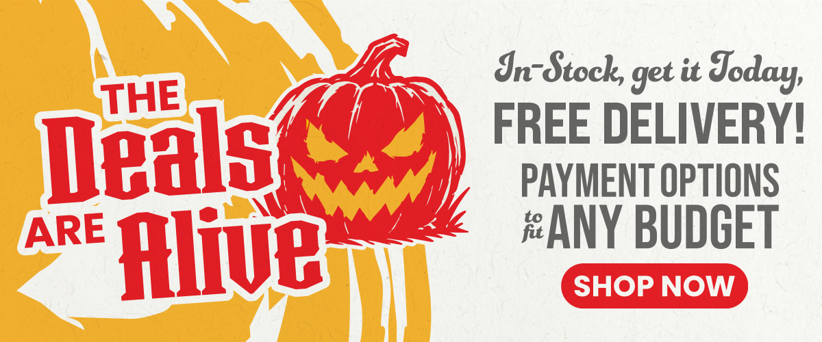 ABC Warehouse Halloween sale featuring The Deals Are Alive, in-stock appliances and electronics, free delivery, and payment options to fit any budget.