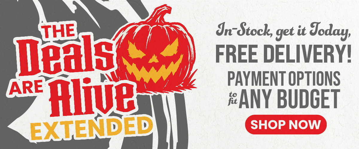 ABC Warehouse Halloween sale featuring The Deals Are Alive, in-stock appliances and electronics, free delivery, and payment options to fit any budget.