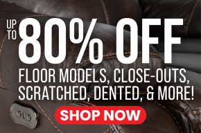 Promotional furniture sale graphic featuring a blue recliner and the message all furniture up to 65% off