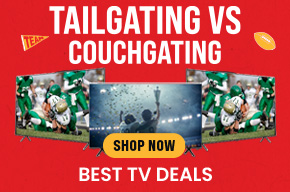 Tailgating vs. Couchgating – shop the best TV deals at ABC Warehouse.